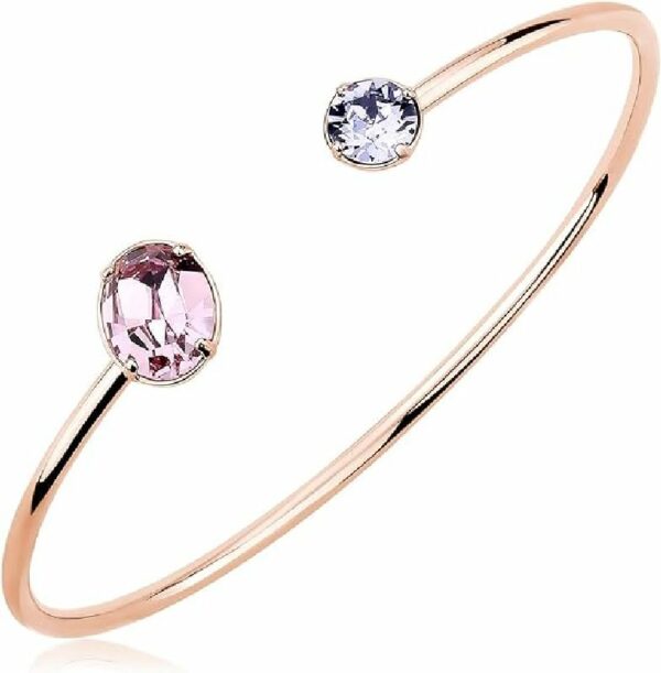Bracciale in ottone con finitura pvd oro rosa e cristalli swarovski elements.