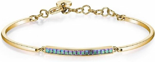 Bracciale in acciaio 316L, pvd oro con Swarovski crystal paradise shine
