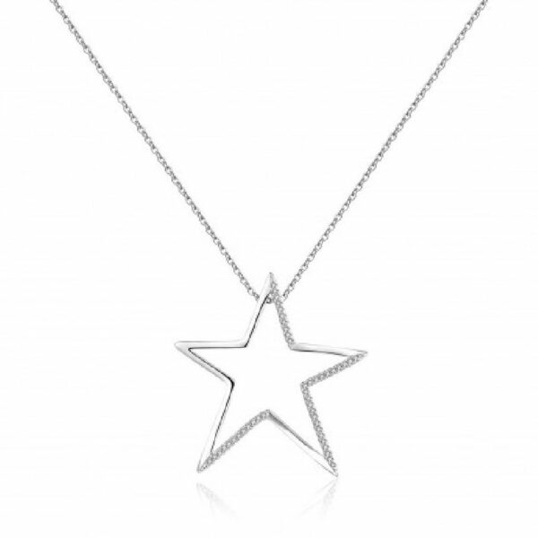 Collana SUBLIME in ottone rodiato con stella e zirconi bianchi