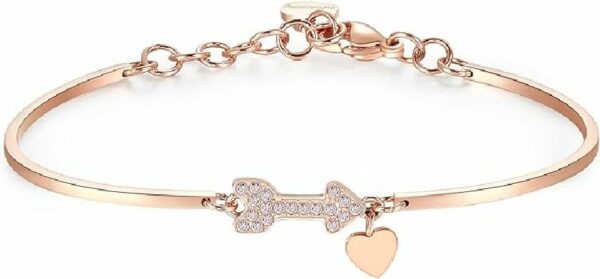 Bracciale CHAKRA in acciaio e pvd oro rosa con freccia