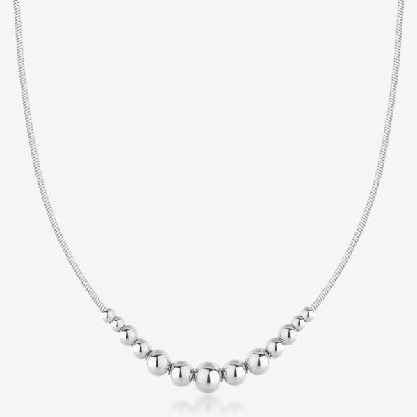 Collana girocollo a sfere in acciaio 316L.
