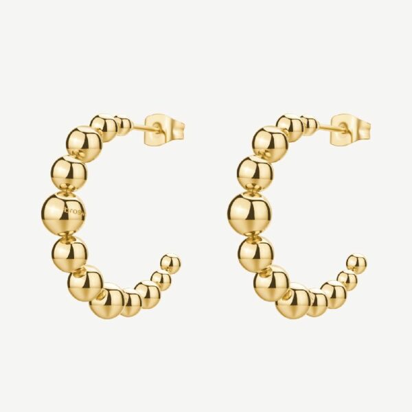 Orecchini a cerchio in acciaio 316L e finitura pvd oro 14K.