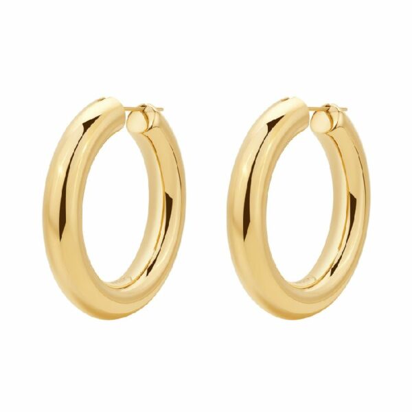 Orecchini a cerchio AURA in acciaio 316L, finitura pvd colore oro