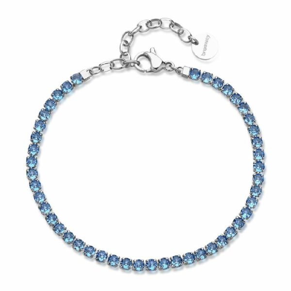 Bracciale DESIDERI in acciaio 316L, con cubic zirconia light sapphire