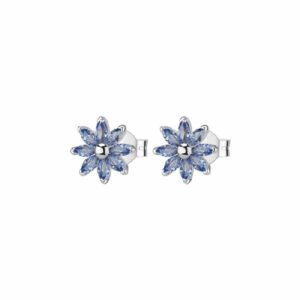 Orecchini al lobo GAIA argento 925/1000 rodio, cubic zirconia blue