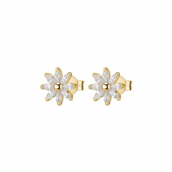 Orecchini al lobo GAIA argento 925/1000 galvanica oro giallo, cubic zirconia white