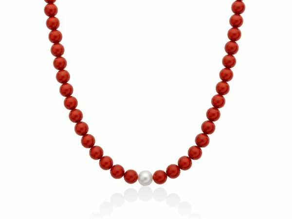 Collana di corallo con perle
