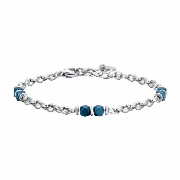 BRACCIALE UOMO IN ACCIAIO EMATITE BLU