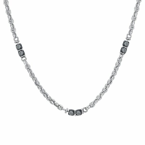 COLLANA UOMO IN ACCIAIO EMATITE GRIGIA