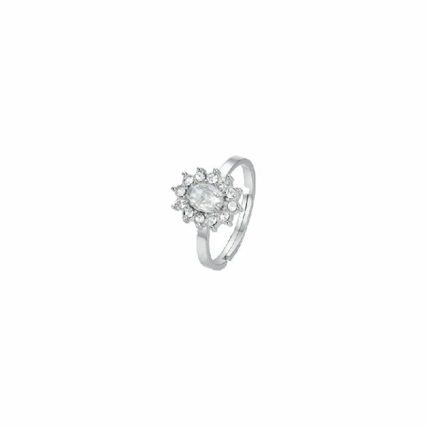 ANELLO DONNA IN ACCIAIO CRISTALLI E ZIRCONE BIANCO