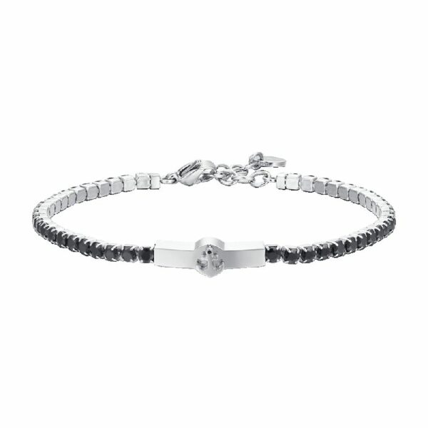 BRACCIALE TENNIS UOMO ANCORA E ZIRCONI NERI