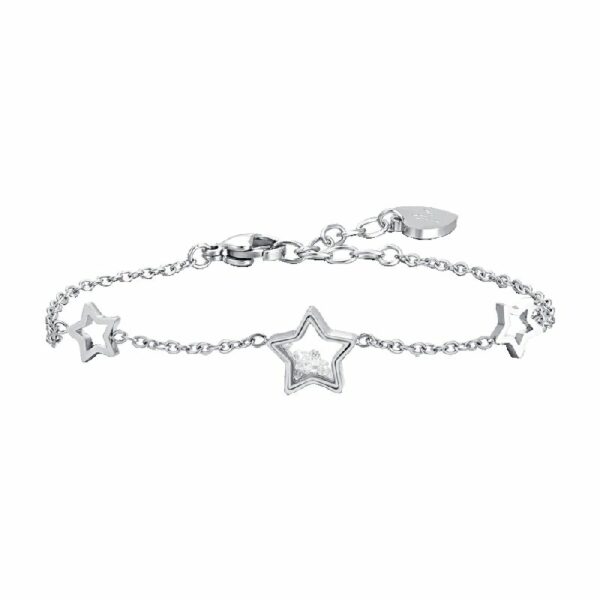 BRACCIALE DONNA IN ACCAIO STELLE E ZIRCONI
