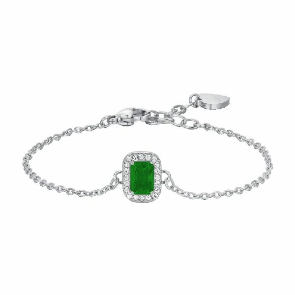 BRACCIALE DONNA IN ACCIAIO CRISTALLI E ZIRCONE VERDE