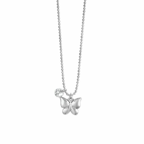COLLANA DONNA IN ACCIAIO FARFALLA E ZIRCONE