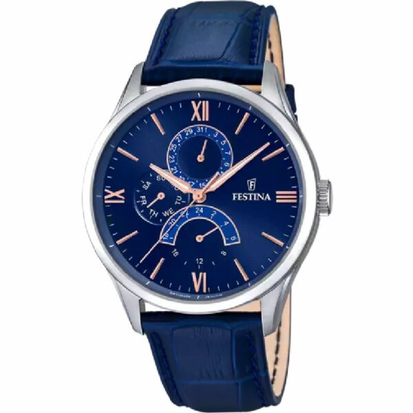 OROLOGIO FESTINA RETRO F16823/3 BLU CINTURINO IN PELLE, UOMO