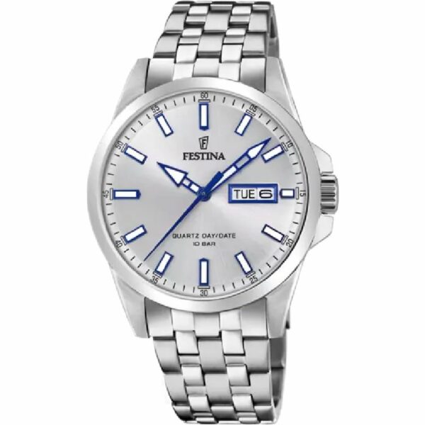 OROLOGIO FESTINA CLASSICS F20357/1 ARGENTO CINTURINO IN ACCIAIO, UOMO