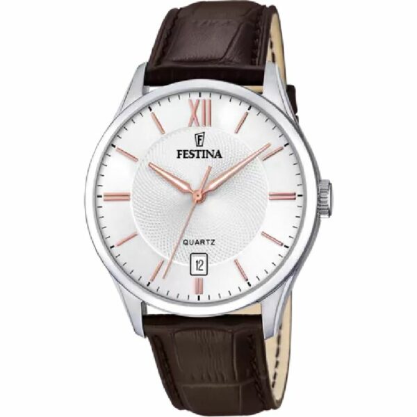 OROLOGIO FESTINA CLASSICS F20426/4 BIANCO CON CINTURINO IN PELLE, UOMO