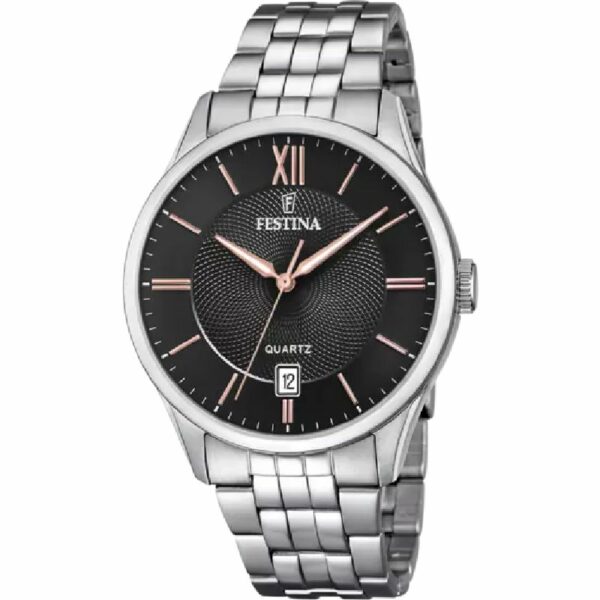 OROLOGIO FESTINA CLASSICS F20425/6 NERO CINTURINO IN ACCIAIO, UOMO