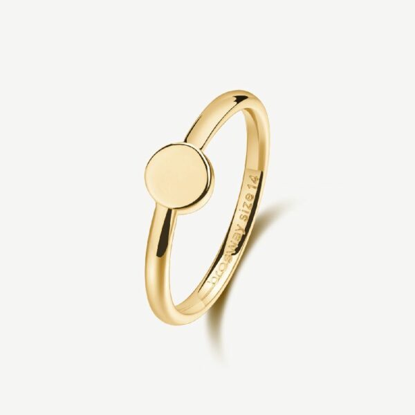 Anello in acciaio 316L e finitura pvd oro 14K.