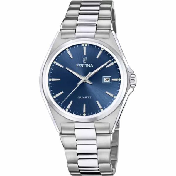 OROLOGIO FESTINA CLASSICO IN ACCIAIO F20552/3 BLU CON CINTURINO IN ACCIAIO, UOMO