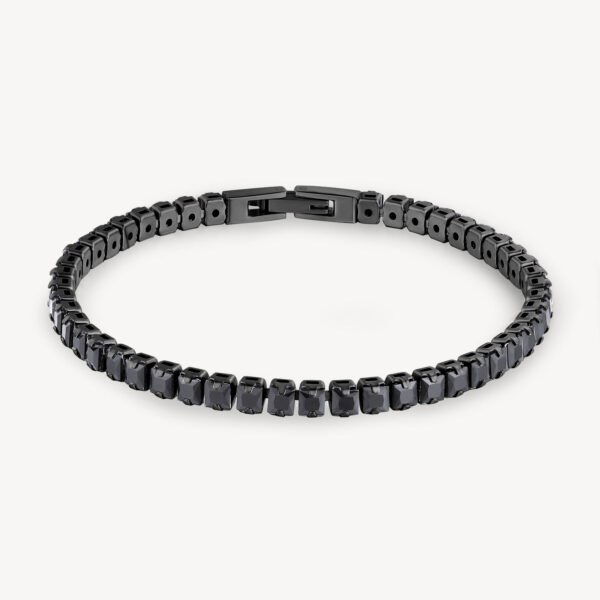 Bracciale AVANTGARDE in acciaio, pvd nero e cubic zirconia black