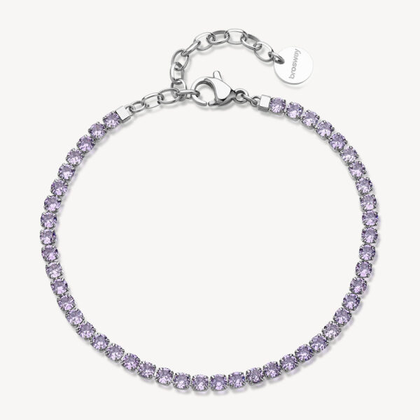 Bracciale DESIDERI in acciaio 316L, con cubic zirconia amethyst