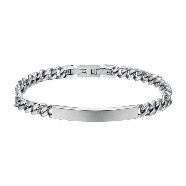 BRACCIALE UOMO IN ACCIAIO CON PIASTRA SILVER
