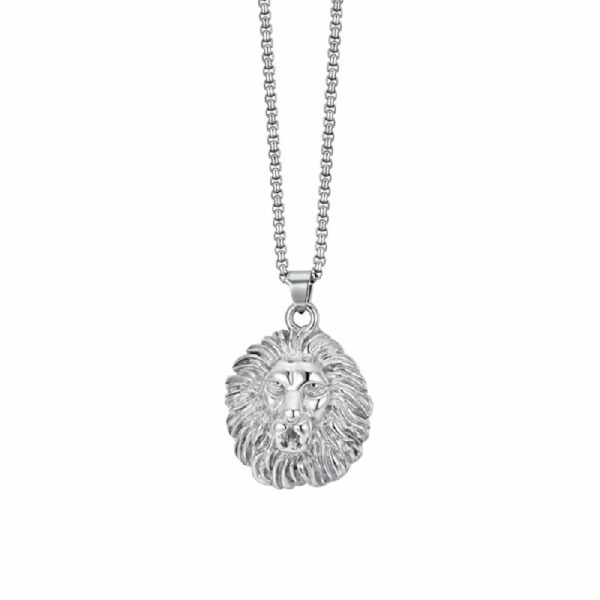 COLLANA UOMO IN ACCIAIO TESTA DI LEONE