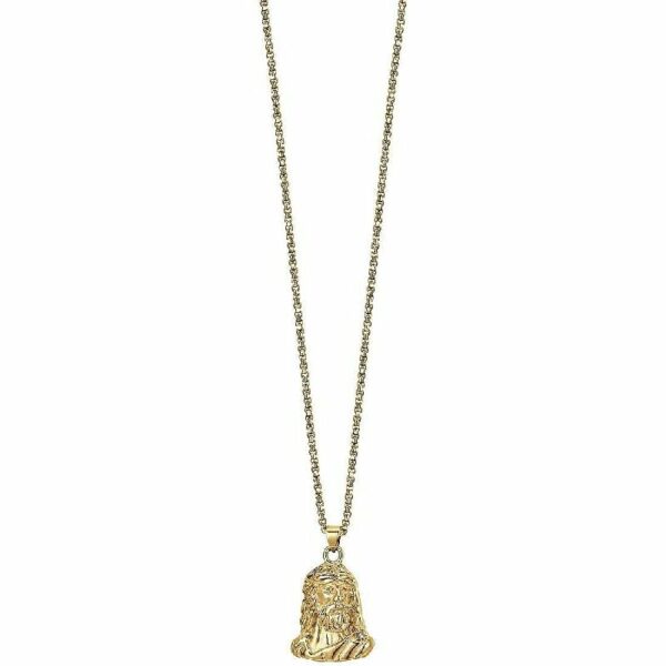 COLLANA UOMO IN ACCIAIO IP GOLD VOLTO SANTO