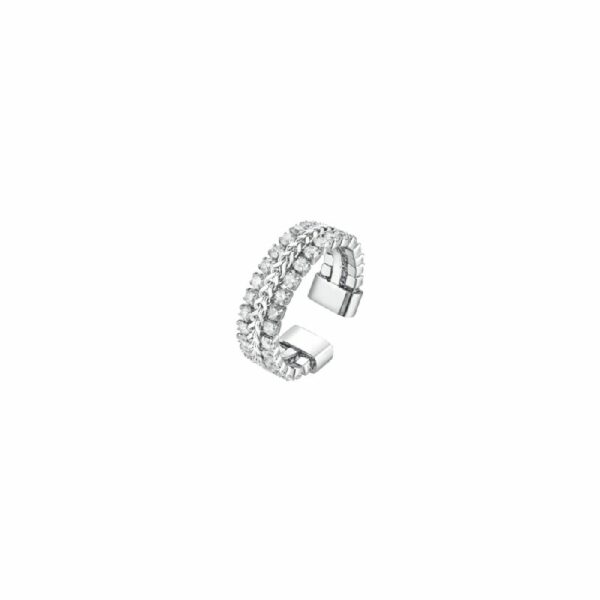 ANELLO DONNA IN ACCIAIO CON CRISTALLI BIANCHI MISURA S
