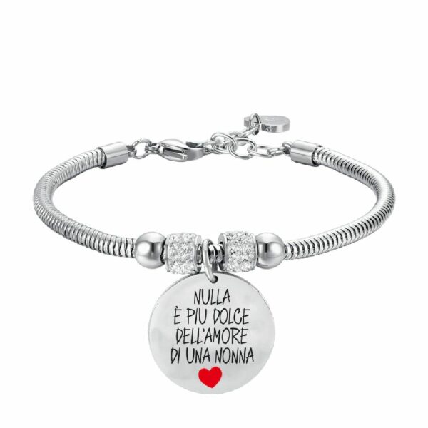 BRACCIALE DONNA IN ACCIAIO NULLA E' PIÙ DOLCE DELL'AMORE DI UNA NONNA