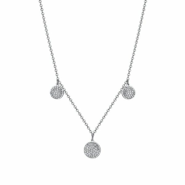 COLLANA DONNA IN ACCIAIO ELEMENTI TONDI CON CRISTALLI BIANCHI