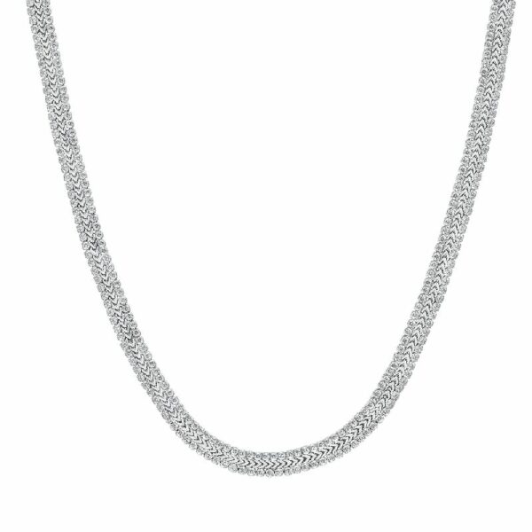 COLLANA TENNIS DONNA IN ACCIAIO CON CRISTALLI BIANCHI