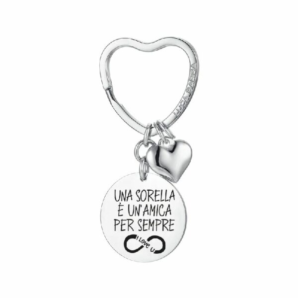 PORTACHIAVI DONNA IN ACCIAIO UNA SORELLA E' UN'AMICA PER SEMPRE