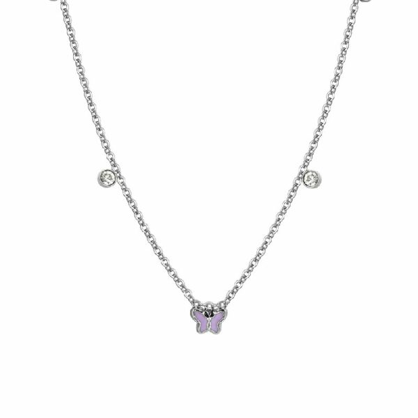 COLLANA BAMBINA IN ACCIAIO SMALTO VIOLA