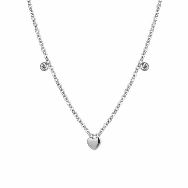 COLLANA BAMBINA IN ACCIAIO CUORI E CRISTALLI
