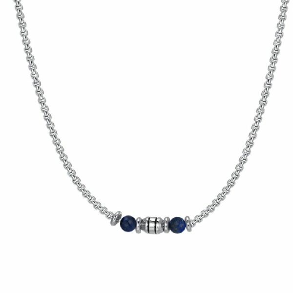 COLLANA BAMBINO IN ACCIAIO PIETRE BLU