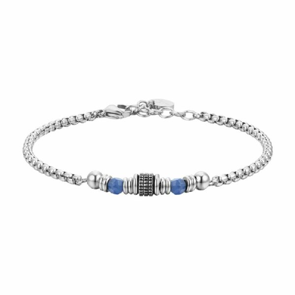 BRACCIALE UOMO IN ACCIAIO SODALITE BLU