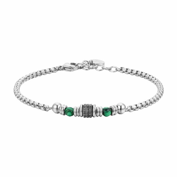 BRACCIALE UOMO IN ACCIAIO MALACHITE VERDE