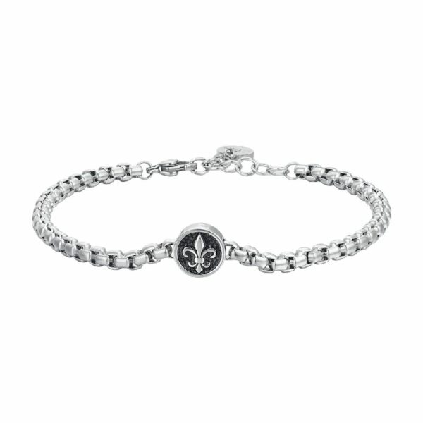 BRACCIALE UOMO IN ACCIAIO CON GIGLIO