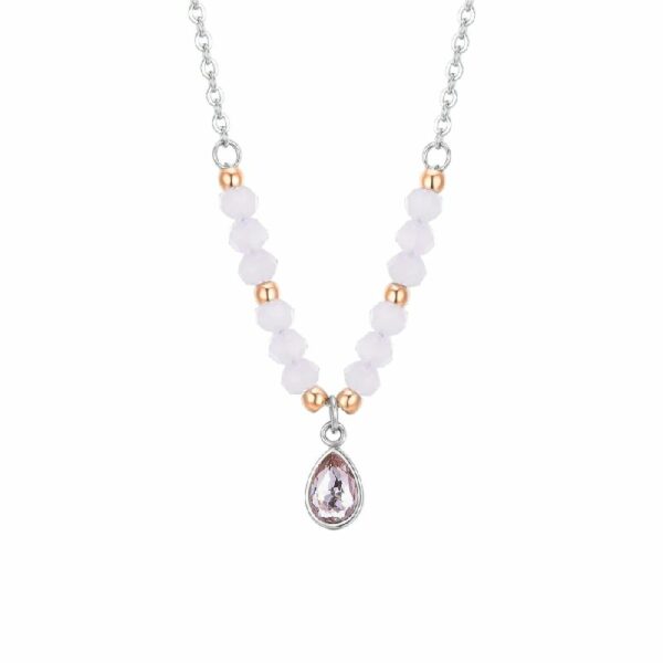 COLLANA DONNA IN ACCIAIO AGATA ROSA