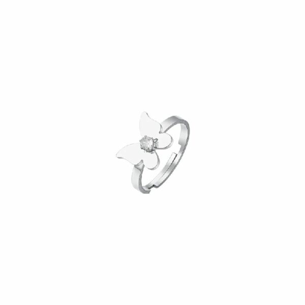 ANELLO DONNA IN ACCIAIO FARFALLA E ZIRCONE