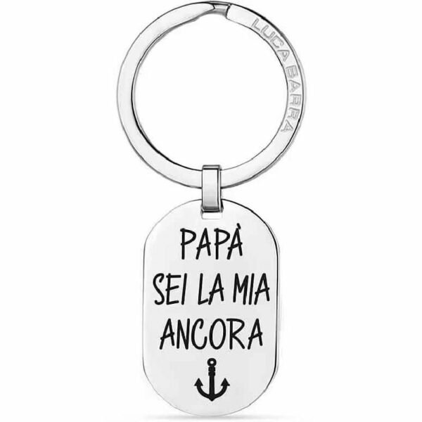 PORTACHIAVI UOMO IN ACCIAIO PAPA' SEI LA MIA ANCORA