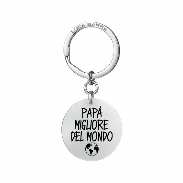 PORTACHIAVI UOMO IN ACCIAIO PAPA' MIGLIORE AL MONDO