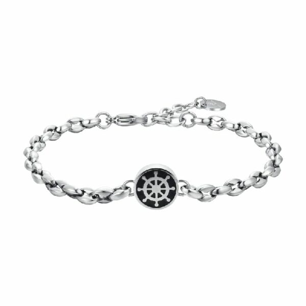 BRACCIALE UOMO IN ACCIAIO CON TIMONE