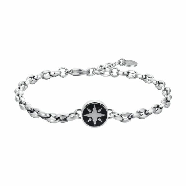 BRACCIALE UOMO IN ACCIAIO CON ROSA DEI VENTI