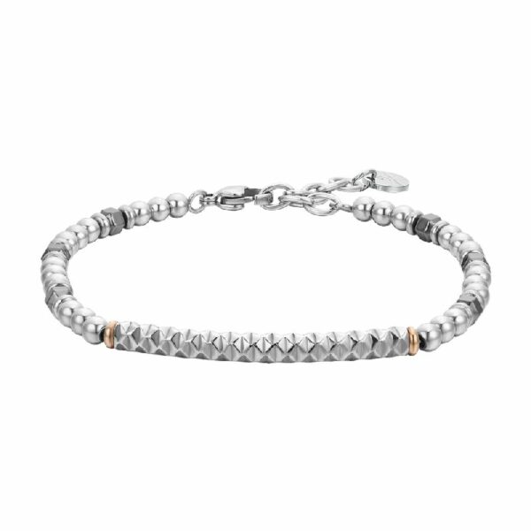 BRACCIALE UOMO IN ACCIAIO EMATITE GRIGIA