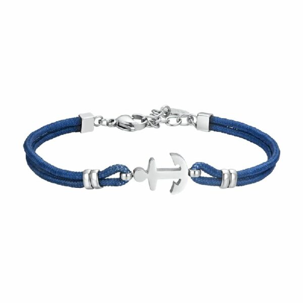 BRACCIALE UOMO IN CORDA BLU E ANCORA