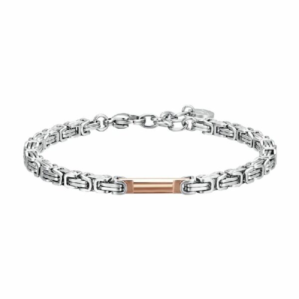 BRACCIALE UOMO IN ACCIAIO ELEMENTO IP ROSE