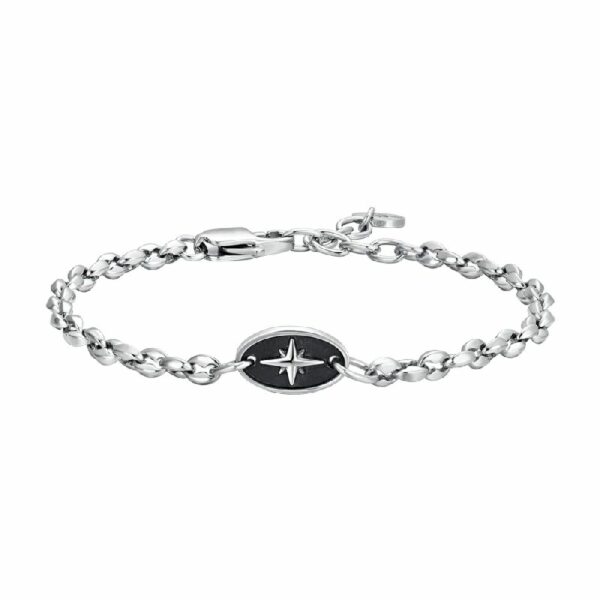 BRACCIALE UOMO IN ACCIAIO CON ROSA DEI VENTI